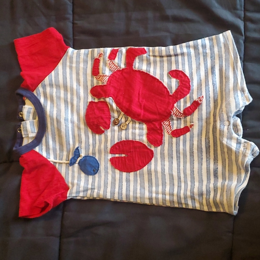 Mud Pie Crab Shorts Onesie